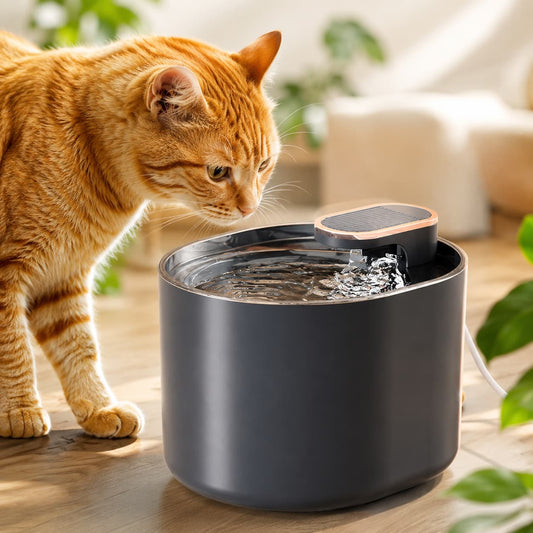 Intelligenter Trinkbrunnen für Katzen – Edelstahl-Design mit Doppelfilter & Leise-Pumpe